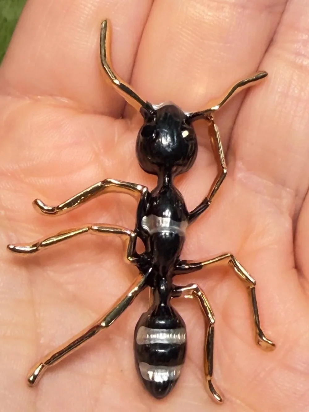 Ant Brooch Gold Tone Insect Pin Bug Jewelry Statement Style 2.25 inches